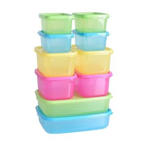 Excellent Houseware Recipiente de plastic pentru alimente, 10 buc. imagine