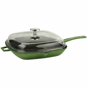 LAVA Metal Tigaie grill din fontă cu capac verde, 28 x 28 cm imagine