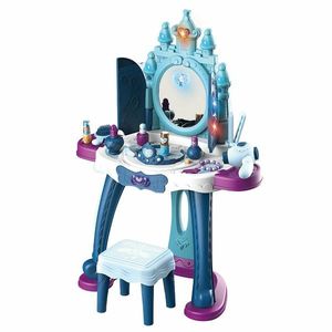 Baby Mix Masă de toaletă pentru copii cu scaun IceWorld albastru, 47 x 13 x 57 cm imagine