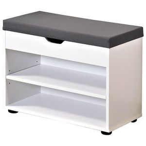 Kesper 15914 Suport pentru pantofi cu scaun, alb, 60 x 45 x 30 cm imagine