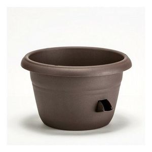 Jardinieră auto-udare Plastia Siesta maro, diam. 35 cm, 35 cm imagine