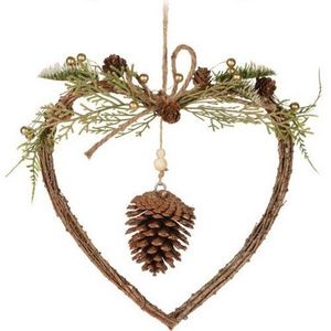 Decorațiune de Crăciun suspendată Woody Heart, 34 x 3, 4 x 7 cm imagine