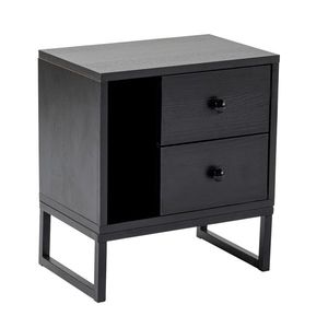 Măsuță de pat Glimmer Wood negru, negru imagine
