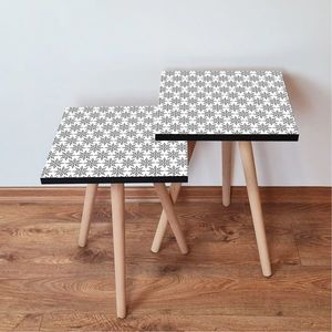 Masă pliabilă 2SHP Negru, 2 buc, alb + negru imagine