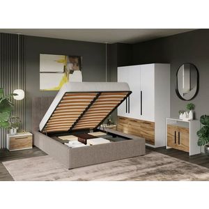 Set Mobila Dormitor Timea T1 cu Pat Tapitat imagine