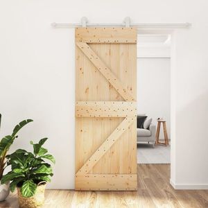 vidaXL Ușă glisantă cu set de feronerie 80x210 cm, lemn masiv de pin imagine