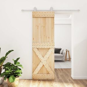 vidaXL Ușă glisantă cu set de feronerie 70x210 cm, lemn masiv de pin imagine