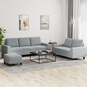 Set canapea, 3 piese, textil, Gri imagine