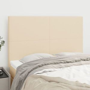 vidaXL Tăblii de pat, 4 buc, crem, 72x5x78/88 cm, textil imagine