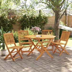 vidaXL Set mobilier de exterior, 5 piese, lemn masiv de acacia imagine