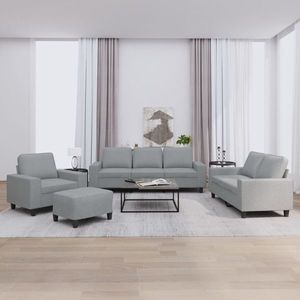 vidaXL Canapea din material textil gri deschis imagine