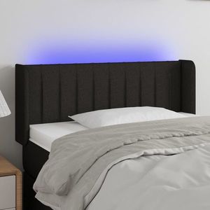 vidaXL Tăblie de pat cu LED, negru, 103x16x78/88 cm, textil imagine