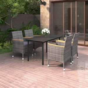 vidaXL Set mobilier de grădină cu perne 5 piese poliratan & sticlă imagine