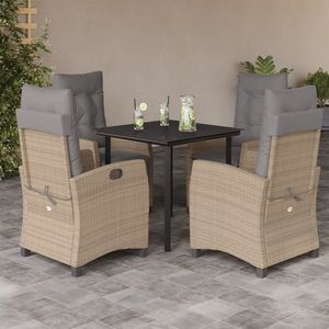 vidaXL Set mobilier de grădină, 5 piese, bej imagine
