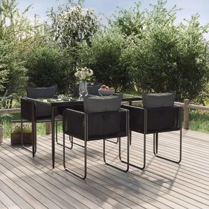 vidaXL Set de masă, 5 piese, negru imagine