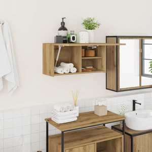 vidaXL Dulap perete baie stejar artizanal, 60x25x30 cm, lemn prelucrat imagine