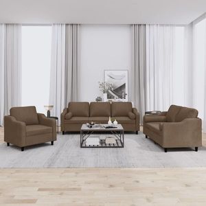 Set de canapele, 2 piese, maro, material textil imagine