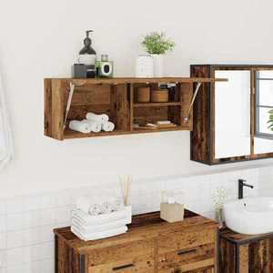 vidaXL Dulap perete de baie, lemn vechi, 80x25x30 cm, lemn prelucrat imagine