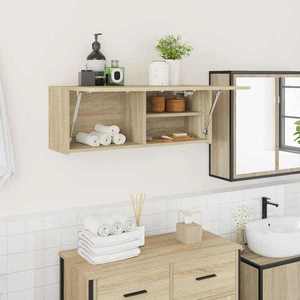 vidaXL Dulap perete baie, stejar sonoma, 80x25x30 cm, lemn prelucrat imagine