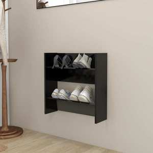 vidaXL Pantofar de perete, negru, 60x18x60 cm, PAL imagine