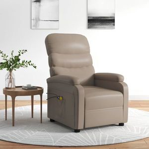 vidaXL Fotoliu de masaj electric, cappuccino, piele ecologică imagine