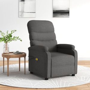 vidaXL Fotoliu de masaj electric rabatabil, gri închis, textil imagine