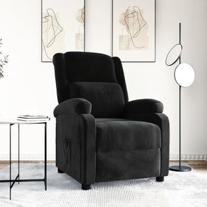 vidaXL Fotoliu rabatabil, negru, catifea imagine