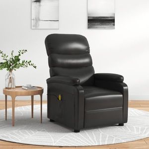 vidaXL Fotoliu de masaj, negru, piele ecologică imagine