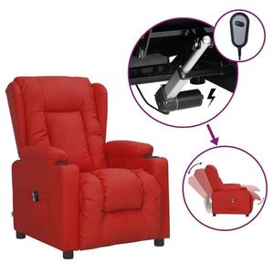 vidaXL Fotoliu rabatabil electric, roșu vin, piele ecologică imagine