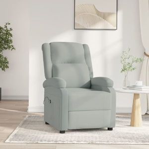 vidaXL Fotoliu rabatabil electric, gri deschis, catifea imagine