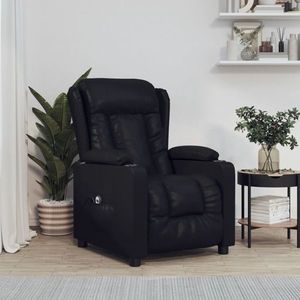vidaXL Fotoliu rabatabil electric, negru, piele ecologică imagine