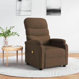 vidaXL Fotoliu de masaj, maro, material textil imagine