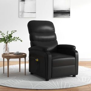 vidaXL Fotoliu de masaj electric, negru, piele ecologică imagine