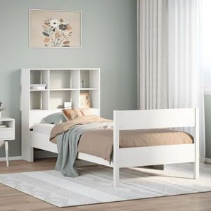 vidaXL Pat cu saltea, 90x190 cm, lemn masiv pin imagine