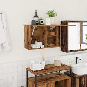 vidaXL Dulap perete de baie, lemn vechi, 60x25x40 cm, lemn prelucrat imagine
