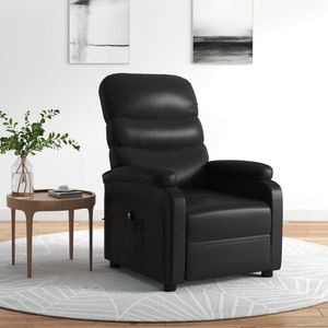 vidaXL Fotoliu rabatabil electric, negru, piele ecologică imagine