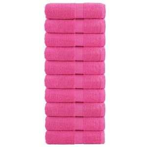 vidaXL Prosoape oaspeți premium SOLUND 10 buc. roz 30x50 cm 600 gsm imagine