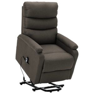vidaXL Fotoliu cu ridicare, gri taupe, material textil imagine