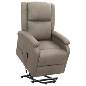 vidaXL Fotoliu cu ridicare, gri taupe, material textil imagine