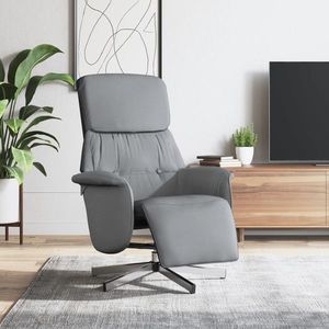 vidaXL Fotoliu rabatabil cu suport de picioare, gri deschis, textil imagine