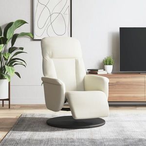 vidaXL Fotoliu rabatabil cu taburet, crem, catifea imagine