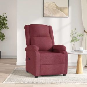 vidaXL Fotoliu rabatabil electric, roșu vin, material textil imagine