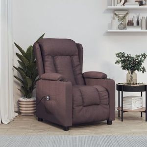 vidaXL Fotoliu rabatabil electric, maro închis, material textil imagine