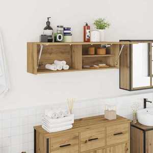 vidaXL Dulap perete baie stejar artizanal, 100x25x30 cm lemn prelucrat imagine