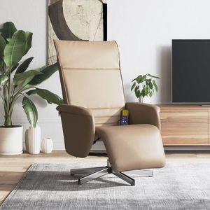vidaXL Fotoliu rabatabil cu suport picioare cappuccino piele ecologică imagine