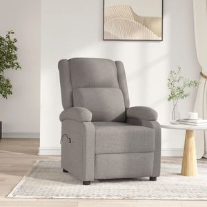 vidaXL Fotoliu rabatabil electric, gri taupe, material textil imagine