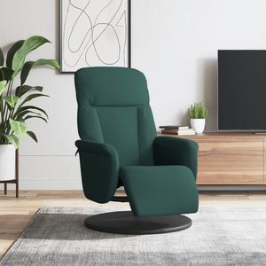 vidaXL Scaun de relaxare cu taburet, verde închis, catifea imagine