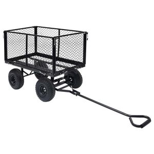 vidaXL Cărucior manual de grădină, negru, 350 kg imagine