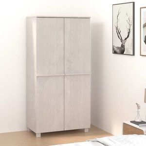 vidaXL Dulap haine „HAMAR”, alb, 89x50x180 cm, lemn masiv de pin imagine