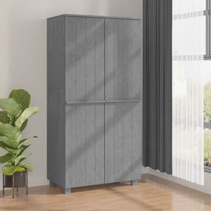 vidaXL Dulap haine „HAMAR” gri închis 89x50x180 cm, lemn masiv de pin imagine